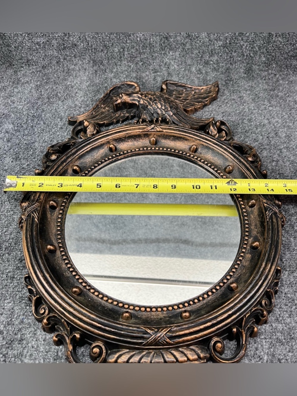 Vintage Dart Eagle Federal Style Flat Mirror Coppercraft #4007 USA 1959 Porthole - Picture 7 of 8